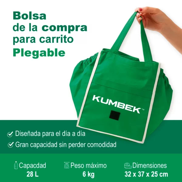 Bolsa carrito supermercado plegable y ecológica - Imagen 5
